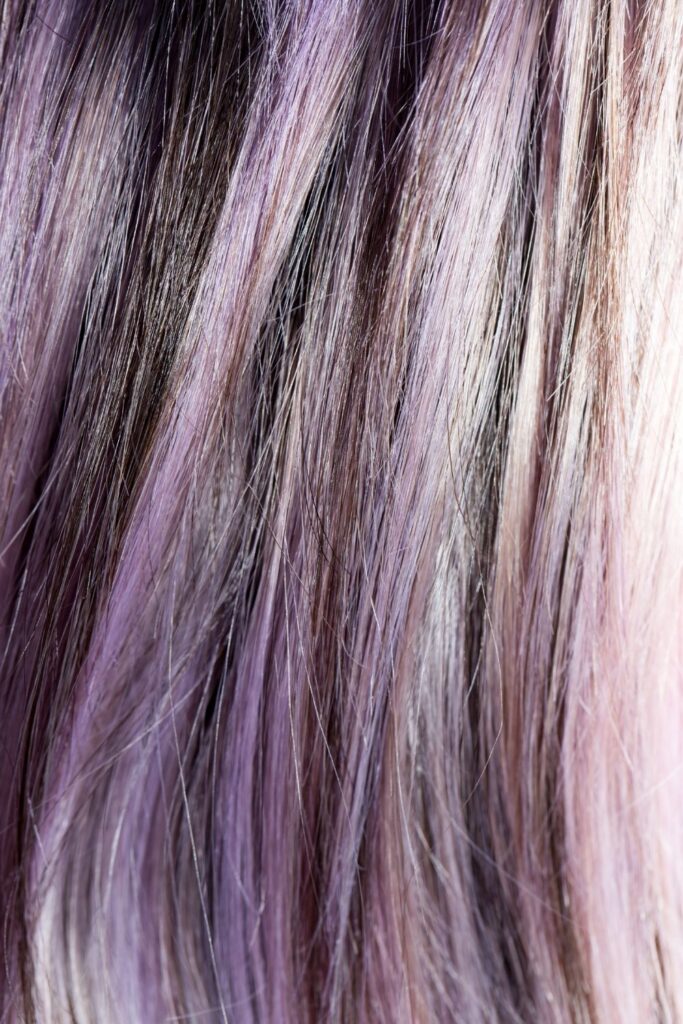 gray hair turning purple